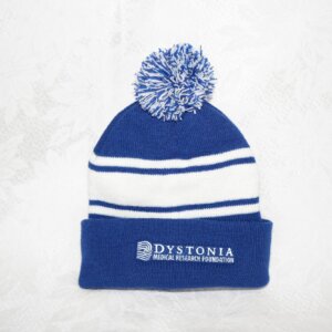 DMRF Striped Beanie Hat with Pom Pom