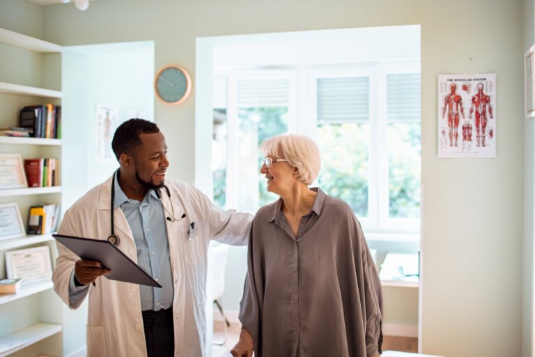 Close up of a senior woman having a doctors appointment.